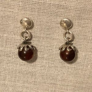 Sterling and amber earrings